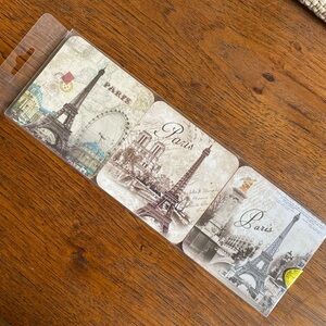 Set of six Paris coasters with cork backing